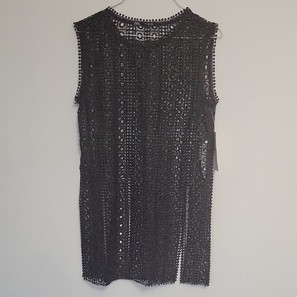Zara Black Textured Mini Dress